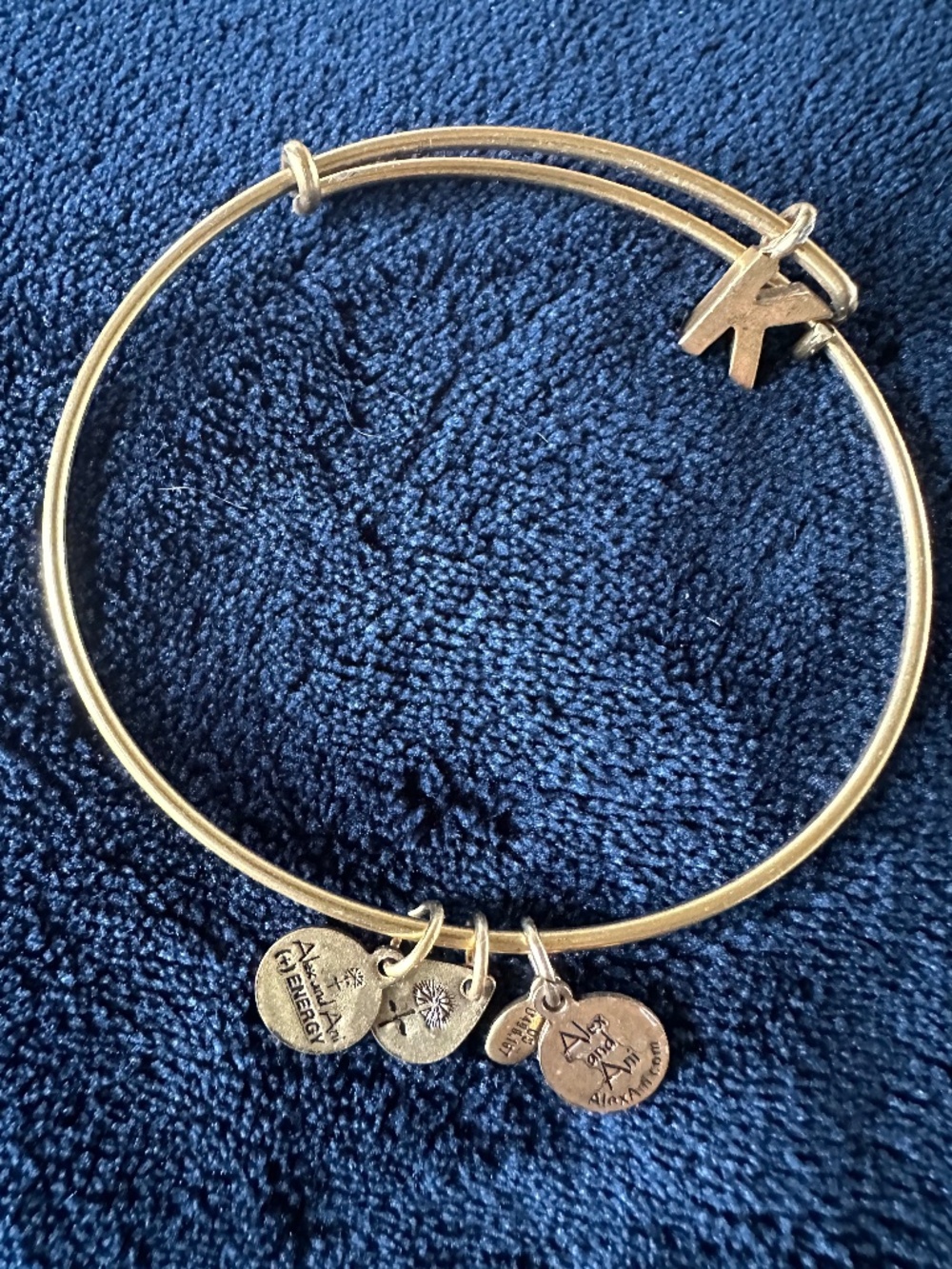 ALEX AND ANI INTIAL "K" CHARM BANGLE
